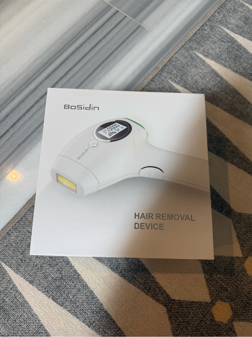 BoSidin laser Hair Remover Device precision heads, goggles, and box